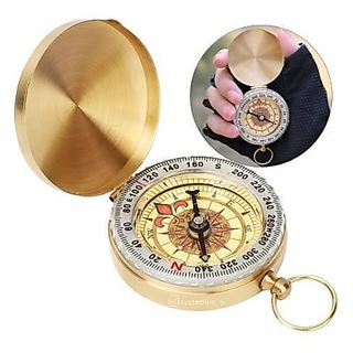 Bússola Retro Metal Camping Caça Trilha Viagem Pesca Dourado