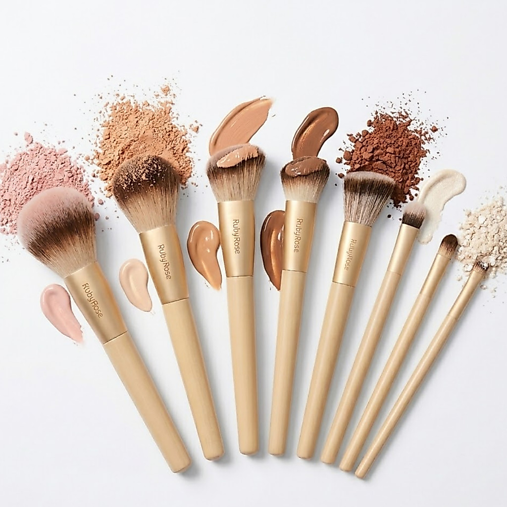 Ruby Rose Pincel Profissional Maquiagem Linha Glass Make Iluminador