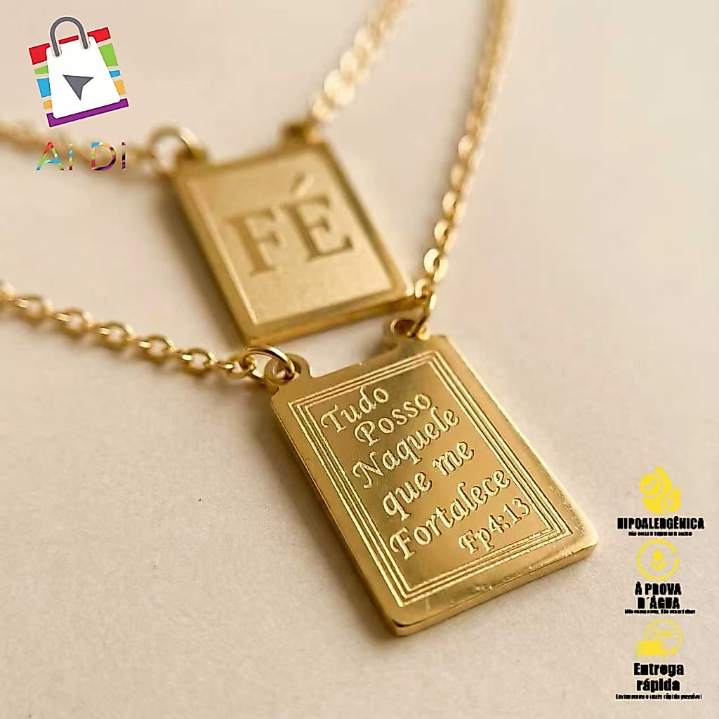 Colar São Jorge com Escudo de Guerra – Escapulário de Força e Fé, Disponível em Dourado e Prateado