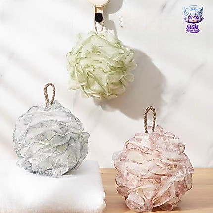 Esponja Malha Bola Esfoliante Corpo Puff Macio Banho Chuveiro Lavagem Scrunchie Buffer