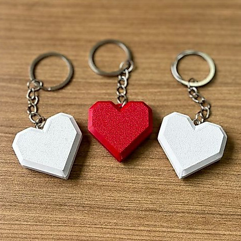 Chaveiro Coração 3D Acessório Lembrancinha Presente Romântico Bolsa Chaves Mochila Amor Namorados