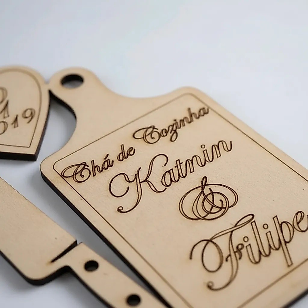 kit 10 centro de mesa lembrança MDF personalizado tábua faca chá cozinha panela — imagem 2 de 2