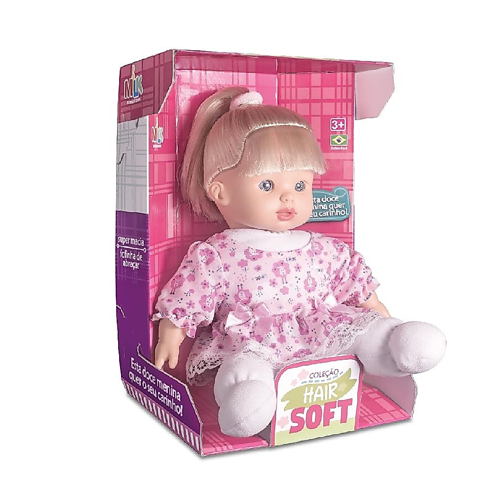 Kit 10 Unidades Boneca Hair Soft Super Macia Menina Bebê — imagem 2 de 2