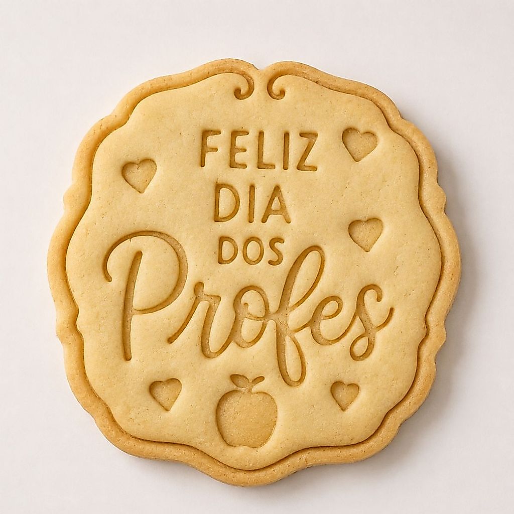 Cortador Marcador Feliz Dia dos Professores Biscoito Bolacha Pasta Americana Maçã Coração
