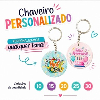 Chaveiro Botton Personalizado com imagem 4,5cm Lembrancinha para Aniversário Cliente Presente