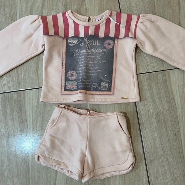 conjunto infantil moleton rosa TAM 6