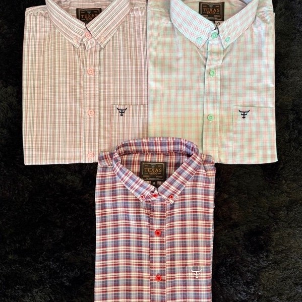 Camisas Manga Curta Xadrez Tricoline 100% Algodão.