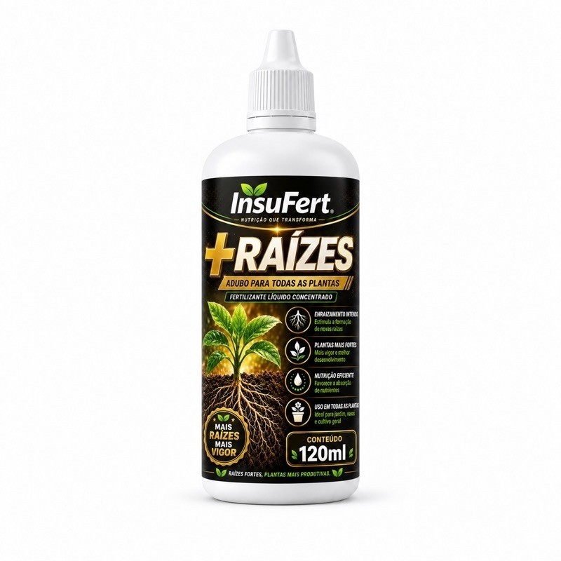 Enraizante SUPER CONCENTRADO InsuFert +Raízes 120ml Raízes Fortes e Crescimento Rápido
