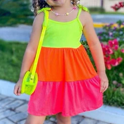 Vestido infantil 3 marias alcinha de amarrar