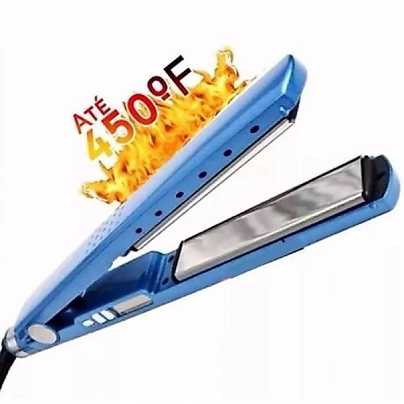 chapinha prancha nano titanium 450F alisadora azul 110 - 220v bivolt