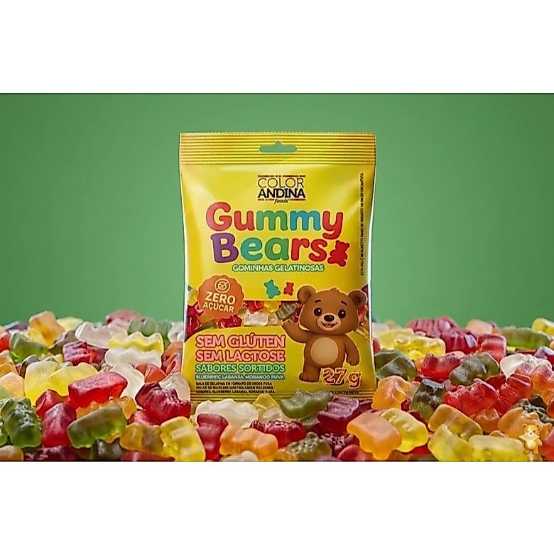 Gummy Bears Balas de Gelatina Color Andina Zero Açúcar 27g — imagem 2 de 2