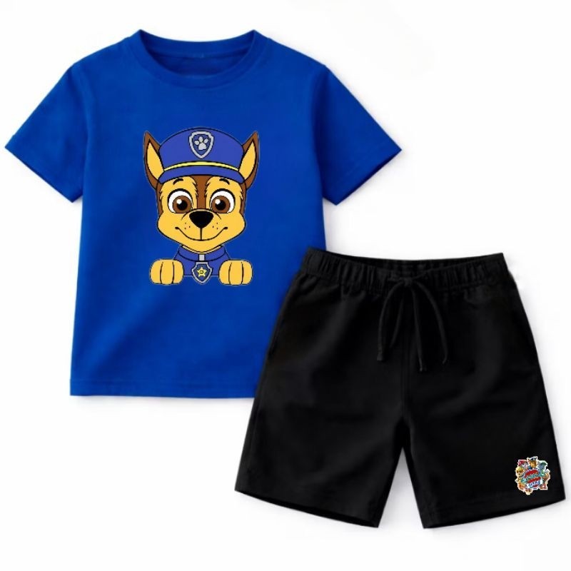 Conjunto Infantil Meninos Short Bermuda Moletom e Camiseta Algodão Patrulha Canina — imagem 2 de 2