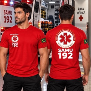 Camiseta Masculina Feminina Socorrista Ambulância 100% algodão leve confortavel casual trabalho várias cores lançamento
