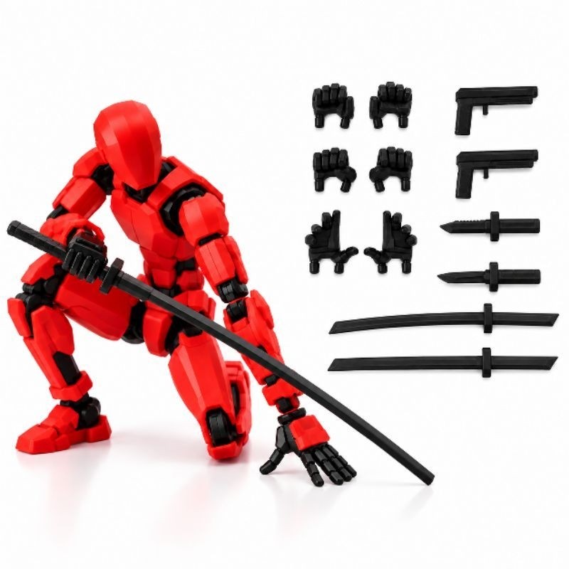 Boneco Dummy Articulado 3D Robô com Armas,Já Montado,Alta Qualidade, Action Figure,Colecionável,Presente Criativo