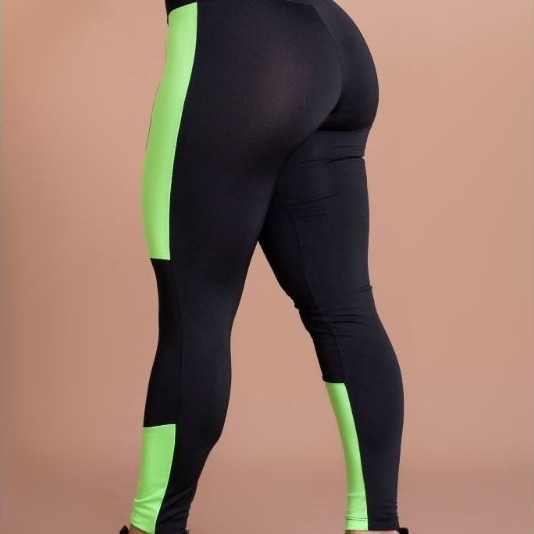 Calça Legging Feminina Fitness Esportiva Com Faixa Lateral Academia