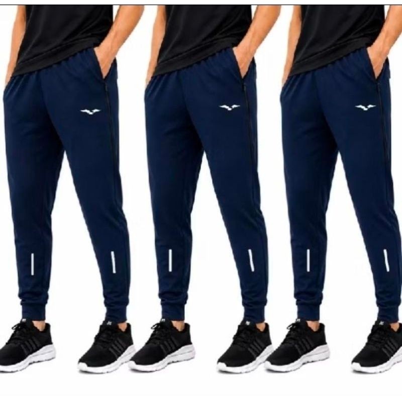 2x Calça Jogger Masculina Esportiva Academia e Corrida e Frio. Kit 2 Calças G, Azul marinho e Preta Enviamos até 24Horas