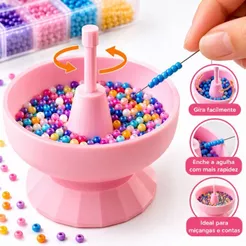 Girador de Miçangas Bead Spinner – Tigela Giratória para Contas e Artesanato DIY