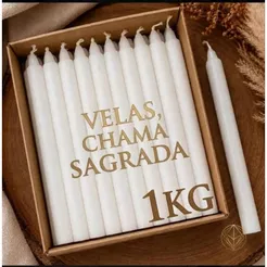 Velas Palitos Branca 18cm 1kg vela Tradicional Grande Atacado Marca