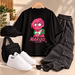 camiseta margo personagem mundo torajo blusa algodão infantil ao adulto