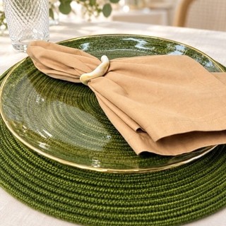 Sousplat para mesa posta/ Descanso de prato verde oliva