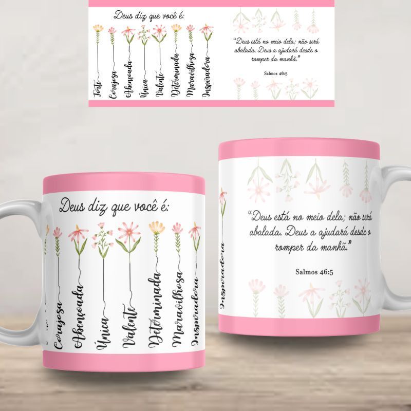 Caneca Personalizada Xícara Samos 46 325ml Branca Cerâmica Porcelana Presente Lembrança