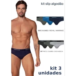 Kit 3 Cuecas Slip Selene Original Algodão | 5.0⭐30 Avaliações