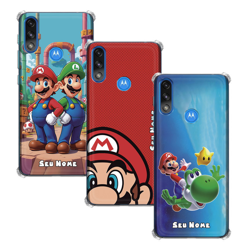 Capinha Personalizada Mario para Motorola Moto E7 Power com nome