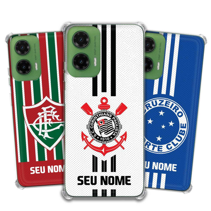 Capa Capinha - Motorola Moto G35 - Futebol Times do Brasil Personalizada com nom