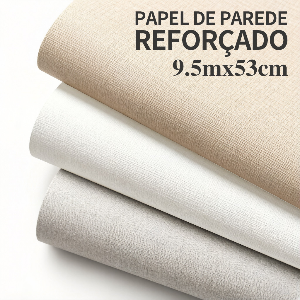 Papel de Parede Vinílico Luxo Off White, Autoadesivo Resistente, Decoração Multicenários Resistente ao Rasgo