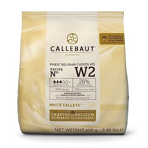 Chocolate Belga Callebaut Branco W2 ( 28% cacau) callets 400g