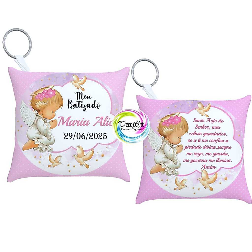 10 a 50 Almochaveiro Lembrancinha Tema batizado Menina batismo anjinha personalizados