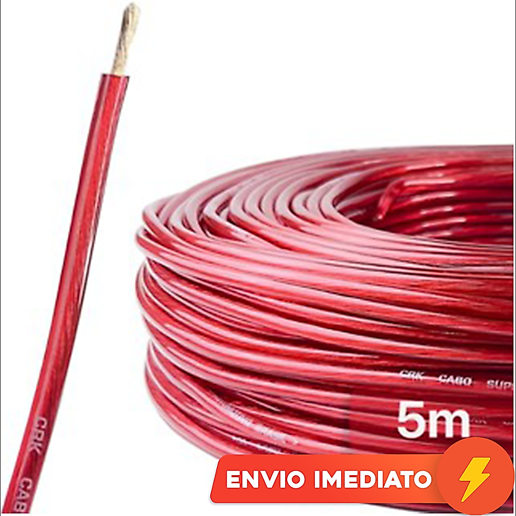 5 Metros Cabo Bateria Automotivo 6mm Fio De Alimentação Ultra Flexível Modulo Força