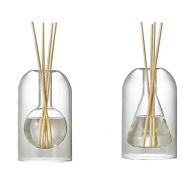 Difusor de Ambiente em Vidro Científico 14cm Modelos Esfera e Cone para Decoração Elegante Luxo