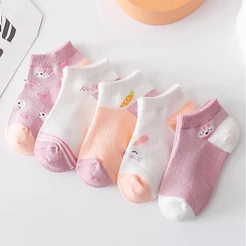 Kit 3 Pares Meia Infantil Soquete Algodão Menina Cano Curto Estampada Conforto