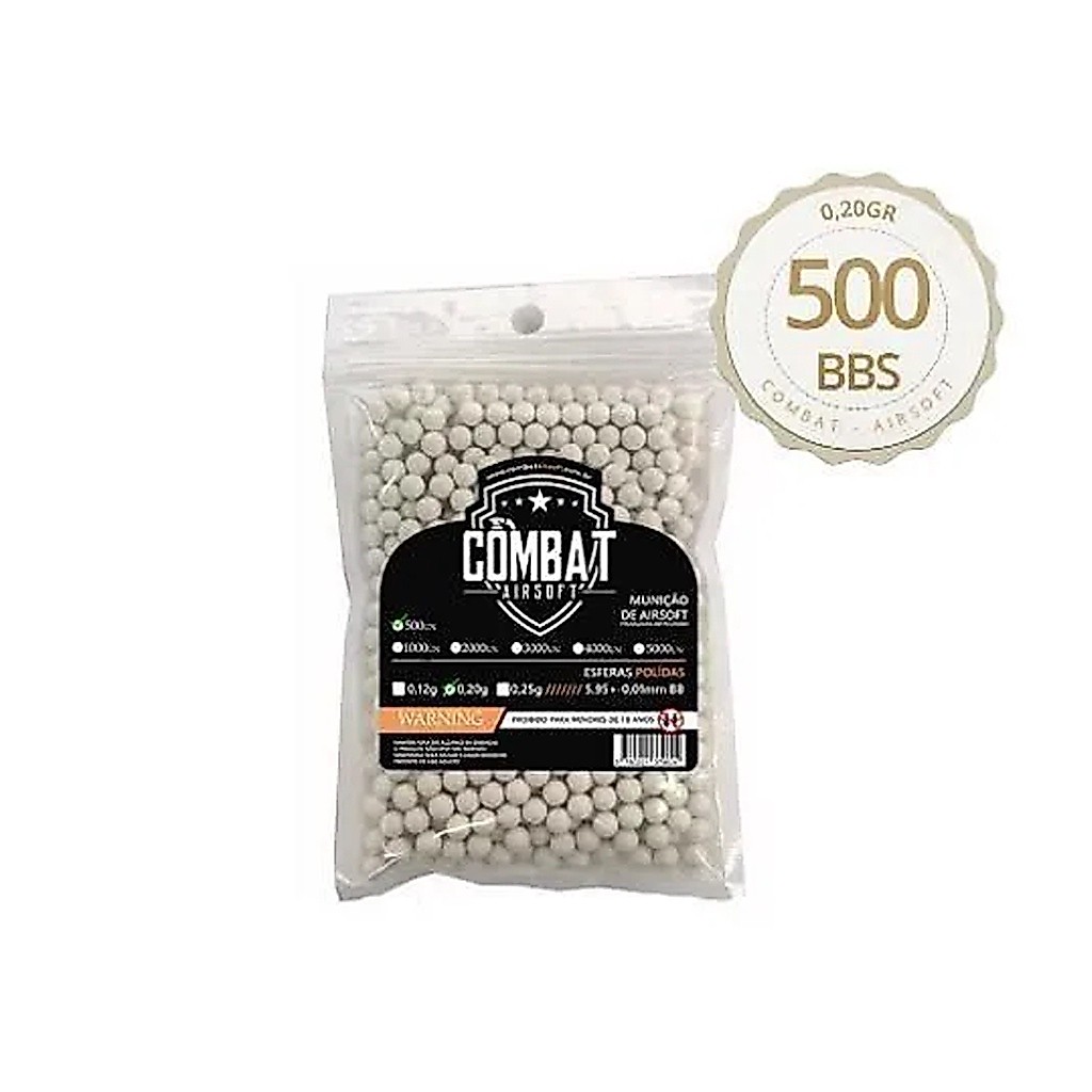 BBS 6MM 0,20g 500UN - COMBAT AIRSOFT -