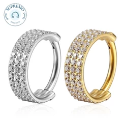 Piercing Argola Segmento Articulado Aço Cirúrgico PVD Zircônia 3 Fileiras | Septril, Rook, Conch, Nariz