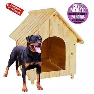 Casinha Casa Grande N7 de Madeira Para Porte Grande Cachorro Pittbull Rottwailler Pastor Alemão Labrador Doberman Fila