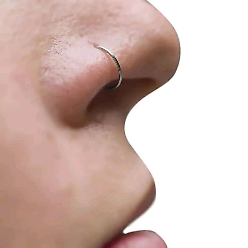 Piercing de Nariz Argolinha Prata Masculino Feminino 1 Unidade Aço Cirúrgico