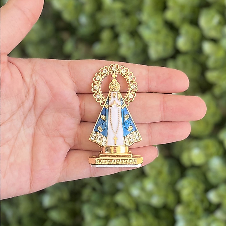 Imagem Nossa Senhora Aparecida Metal Colante Painel de Carro Decorativa