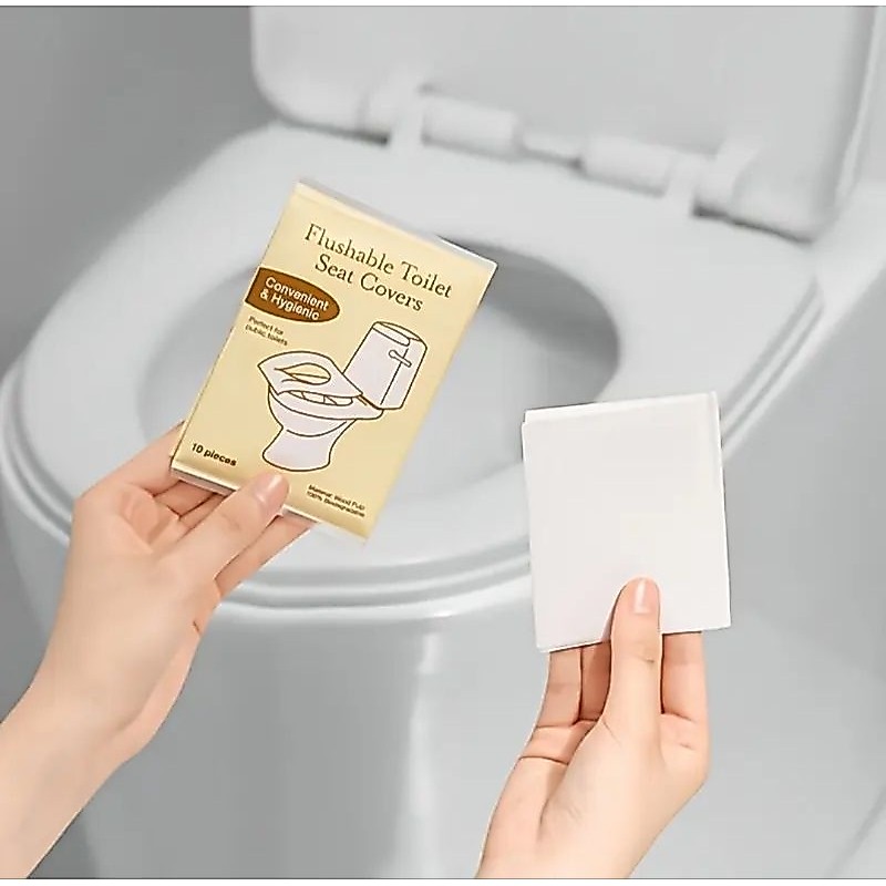 Capa para assento de privada higiênico biodegradável descartável 10 assentos descartáveis