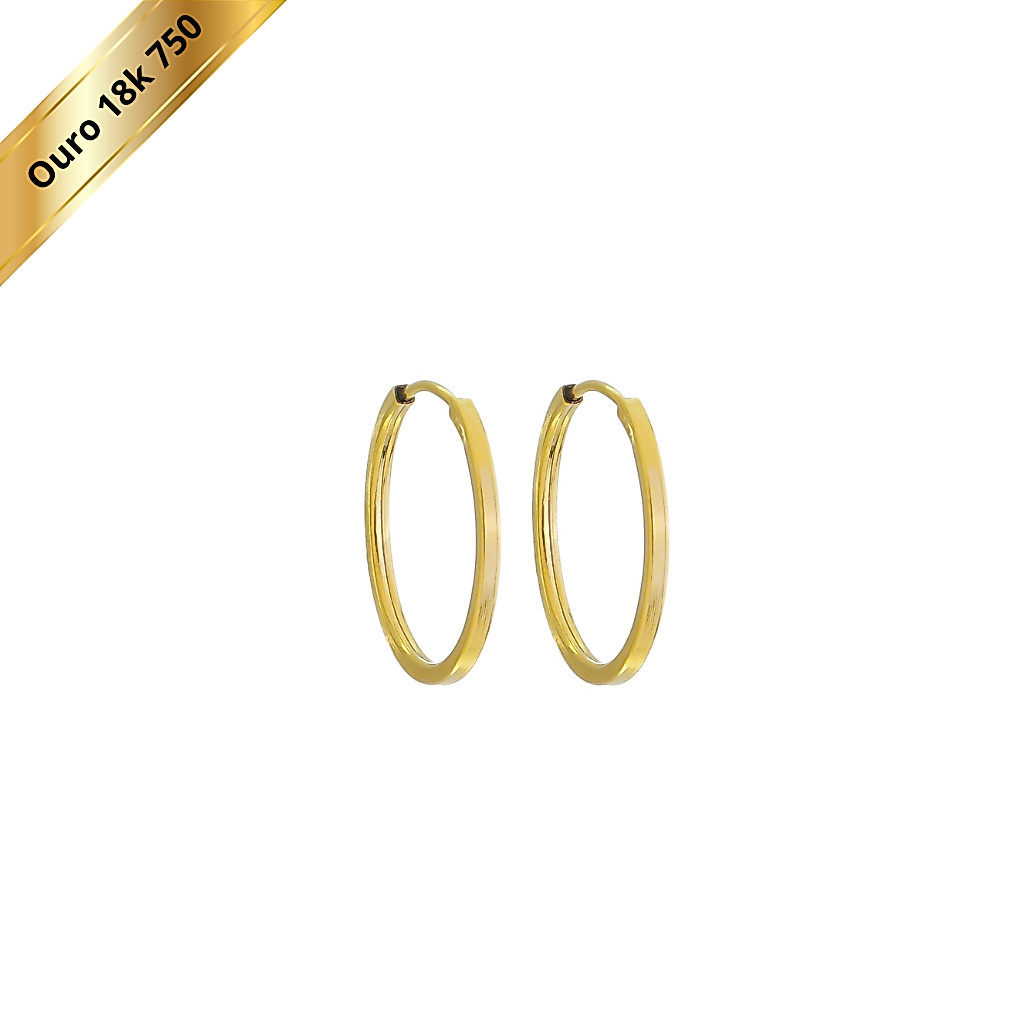 BRINCO ARGOLA INFANTIL 10 MM EM OURO 18K 750