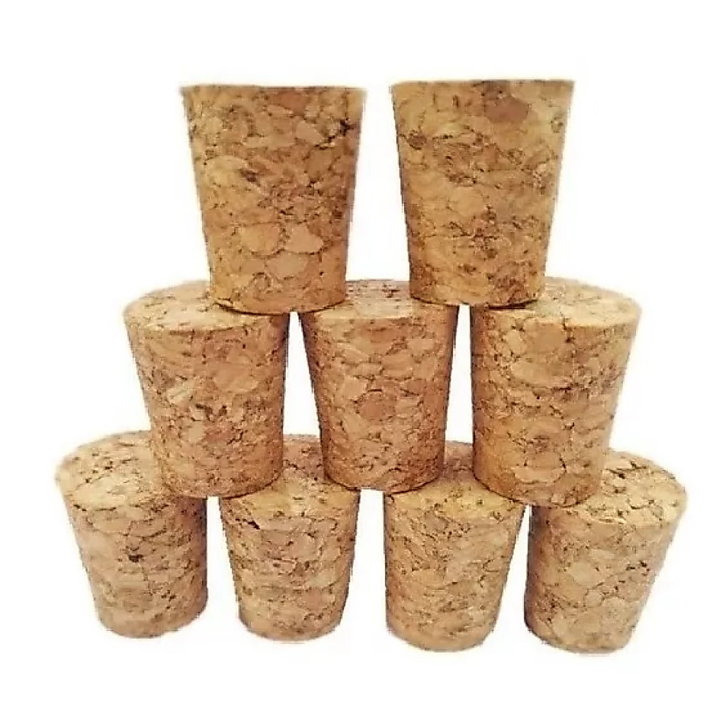 Kit 100 Peças Rolhas De Cortiça 19x23x19 P/ Garrafa Litro