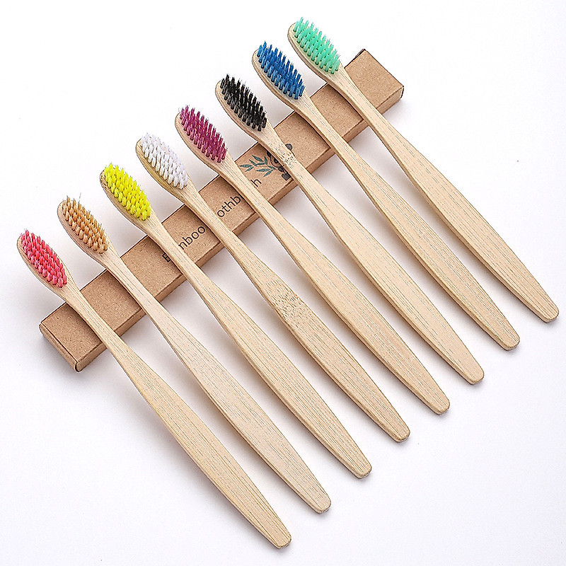 Escova De Dentes De Bambu 10Pcs Eco Friendly Resuable Toothbrush Adulto De Madeira Macia