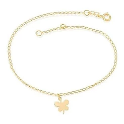 Tornozeleira Com Berloque De Borboleta Rommanel 550611 Cor Dourado