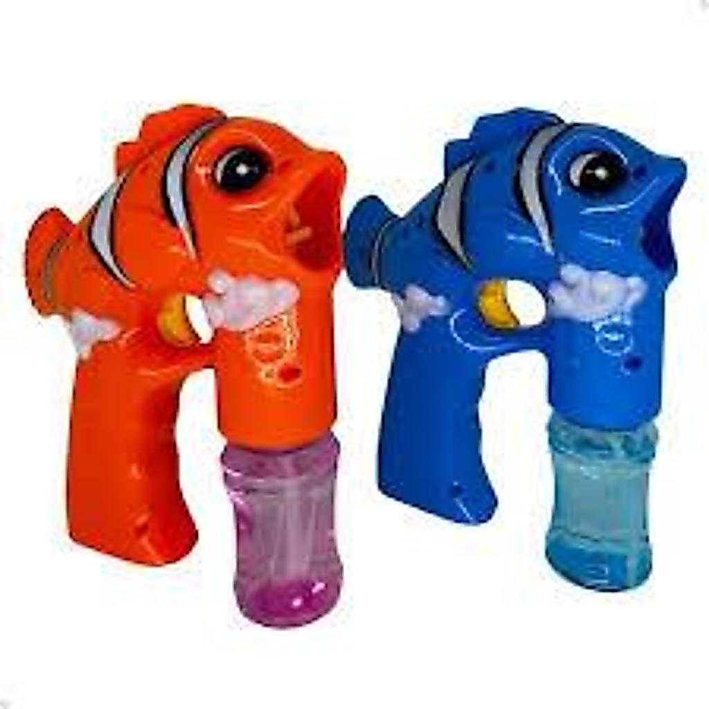 kit com 10 Pistola Maquina Lança Bolhas de sabão Peixinho Nemo/Golfinho Com 2 Refilm
