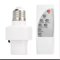 Soquete Bocal Lâmpada Com Controle Remoto E27 Bivolt Função Timer Programação Para Desligar 5/15/30/60/90/120 min