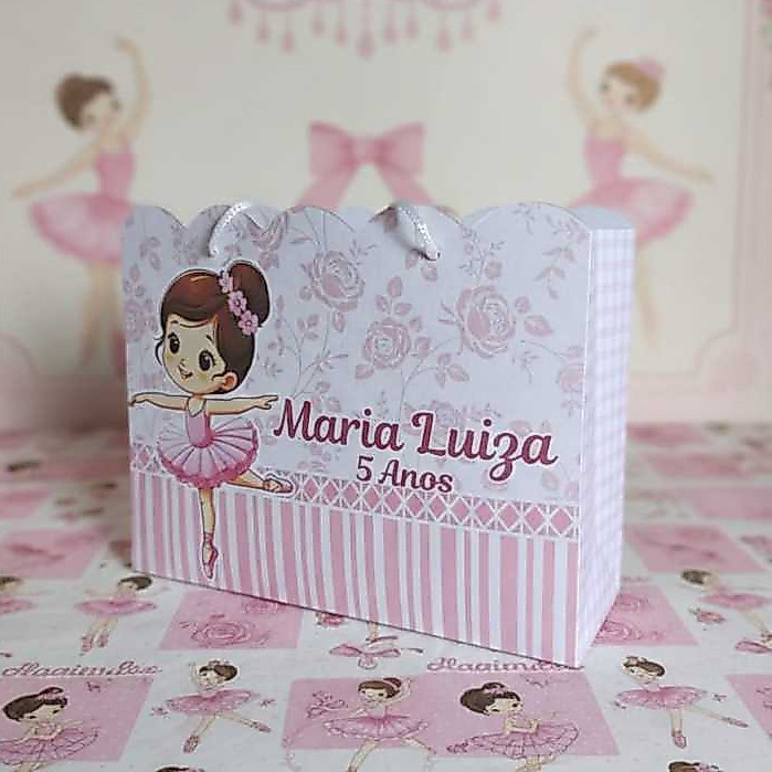 Sacolinha BAILARINA Personalizada Sacolinha Lembrancinha Aniversário BAILARINA PEGUE E MONTE