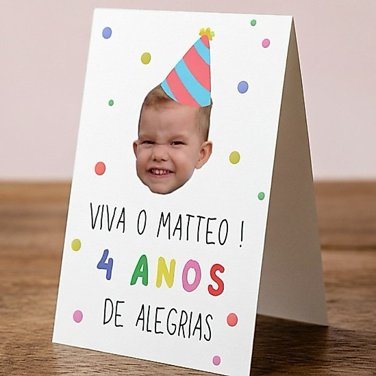 Kit com 10 Plaquinha de Mesa Personalizada com Foto minimalista Festa Afetiva| Aniversário Infantil| Lembrancinha Nome