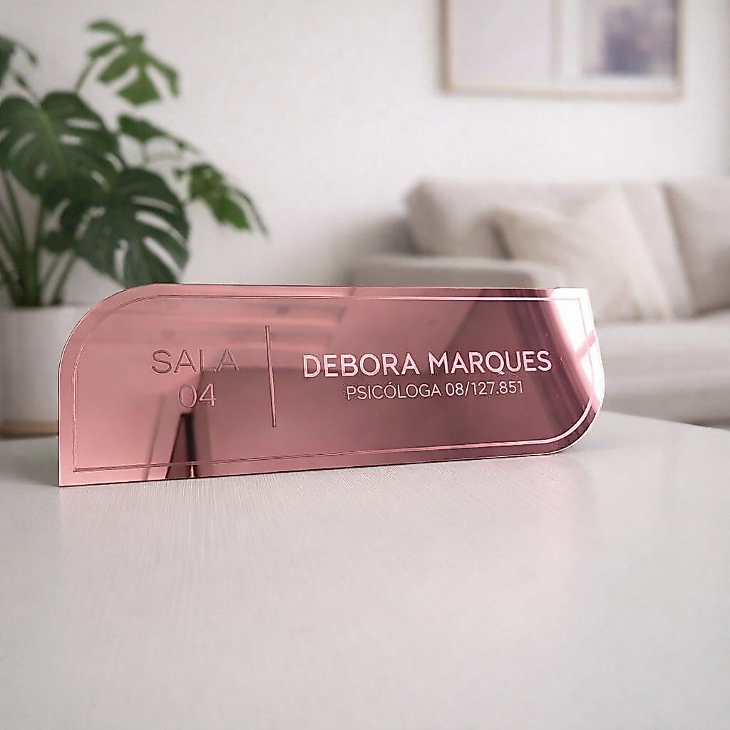 Placa Decorativa Para Porta Personalizada Acrilico Com Sua Logo e Seu Nome