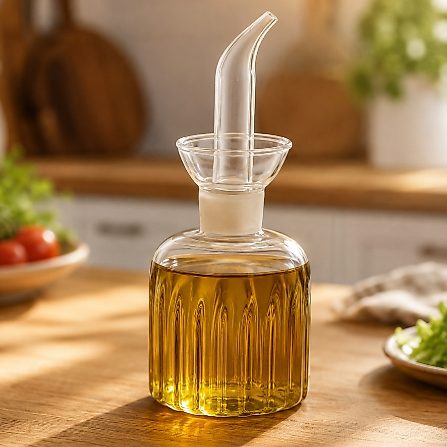 Imagem Galheta Azeiteiro De Vidro Borossilicato Lótus 160ml Hauskraft